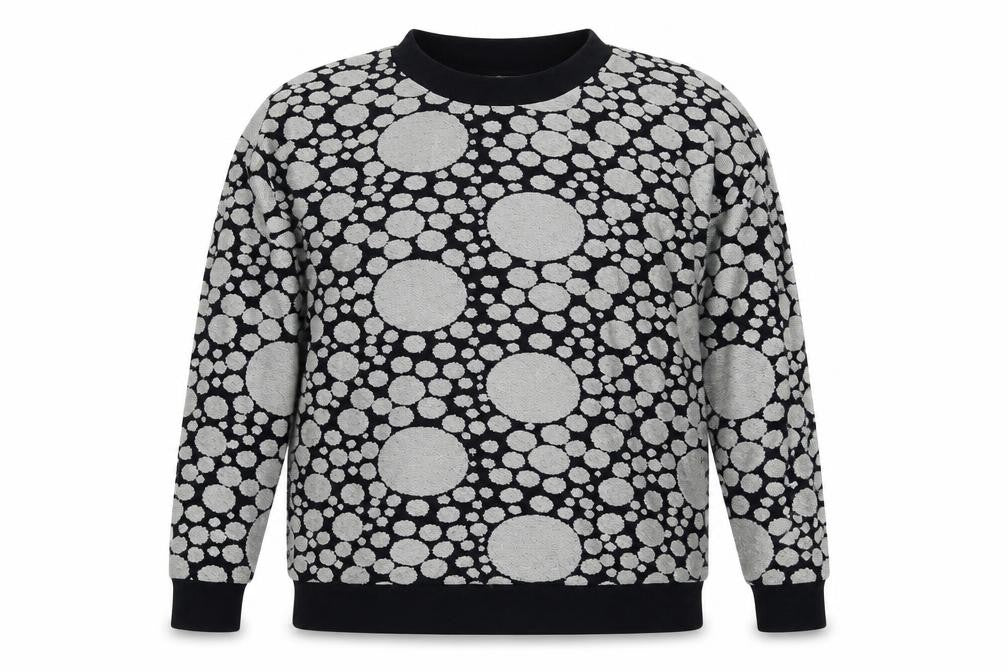 Bon a parte Womens Blue Polka Dot  Pullover Sweatshirt Size M