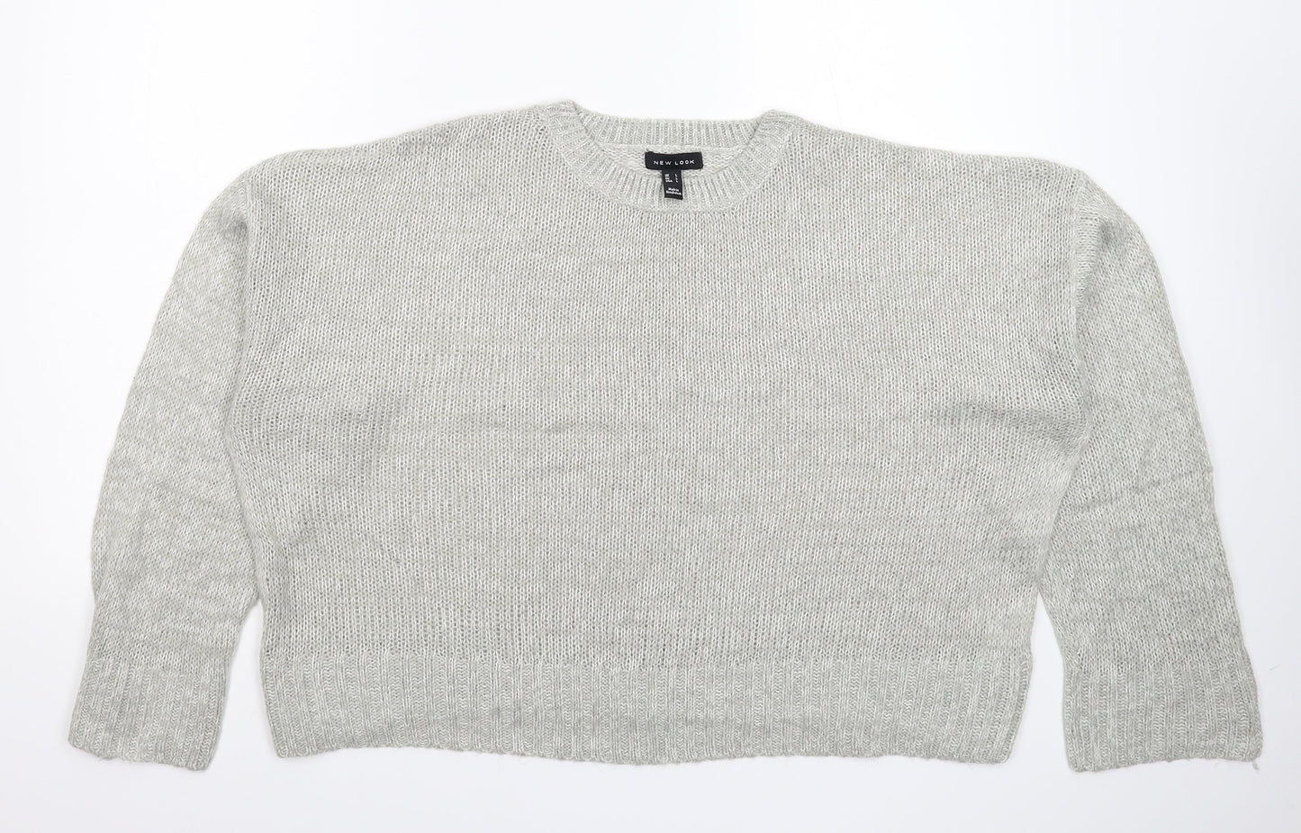 New Look Womens Grey  Knit Pullover Jumper Size L  - Oversized