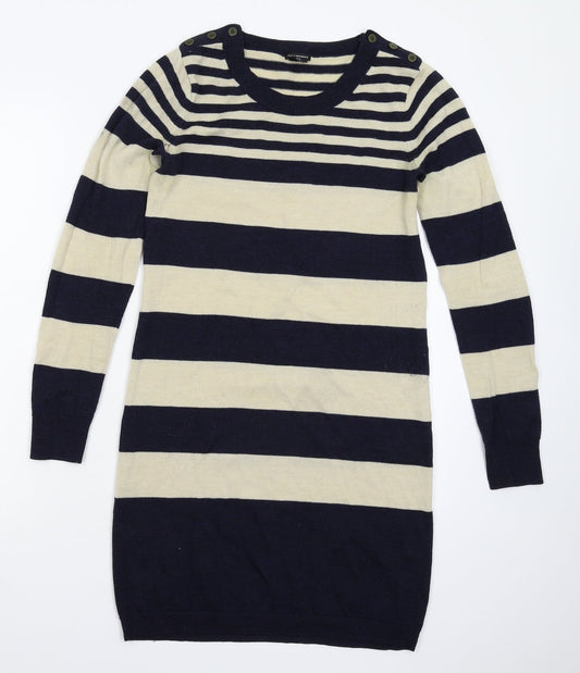 Club Monaco Womens Multicoloured Striped Knit Jumper Dress  Size S