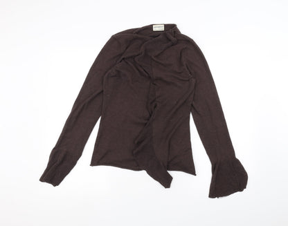 Additional front view of Atmosphere women’s brown cardigan jumper, size UK 12
