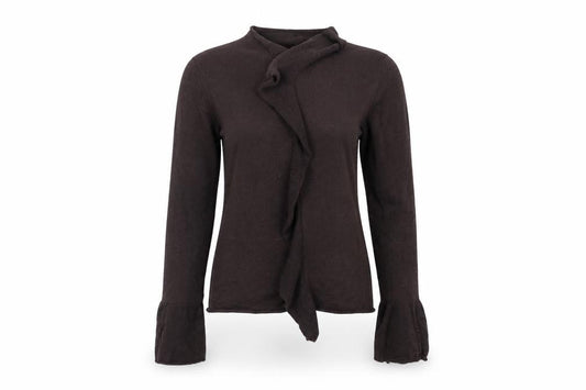 Front view of Atmosphere women’s brown cardigan jumper, size UK 12