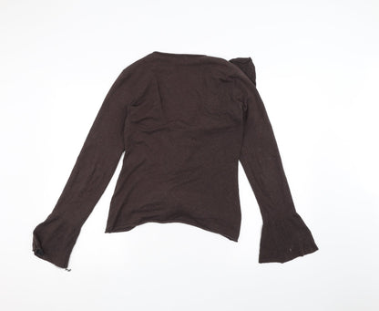 Back view of Atmosphere women’s brown cardigan jumper, size UK 12