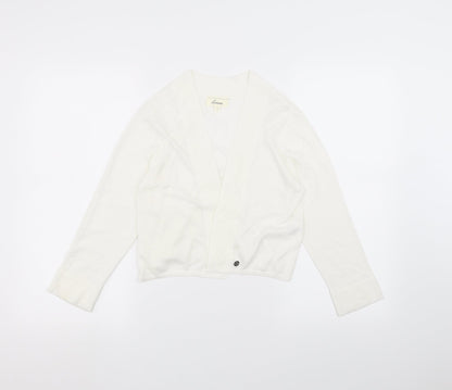 Additional front view of Linea women’s white cardigan jumper, size M