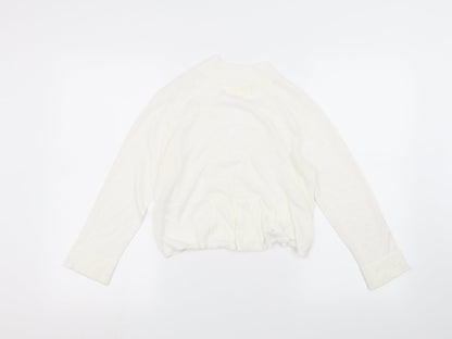 Back view of Linea women’s white cardigan jumper, size M