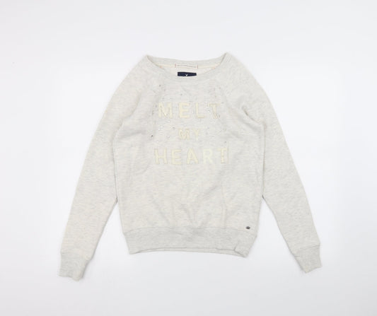 American Eagle Outfitters Womens White   Pullover Jumper Size XS