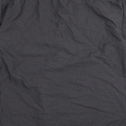 F&F Mens Grey Striped   Button-Up Size L