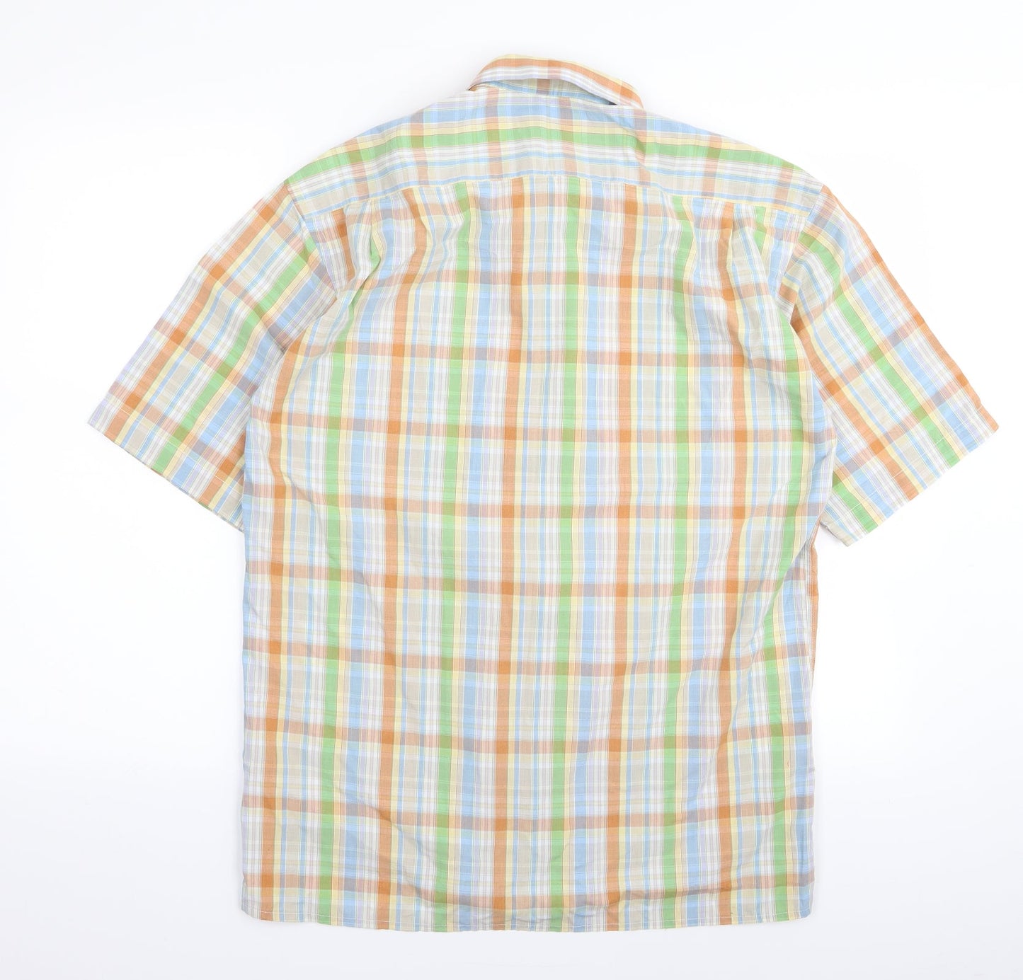 m&s Mens Multicoloured Striped   Button-Up Size 15