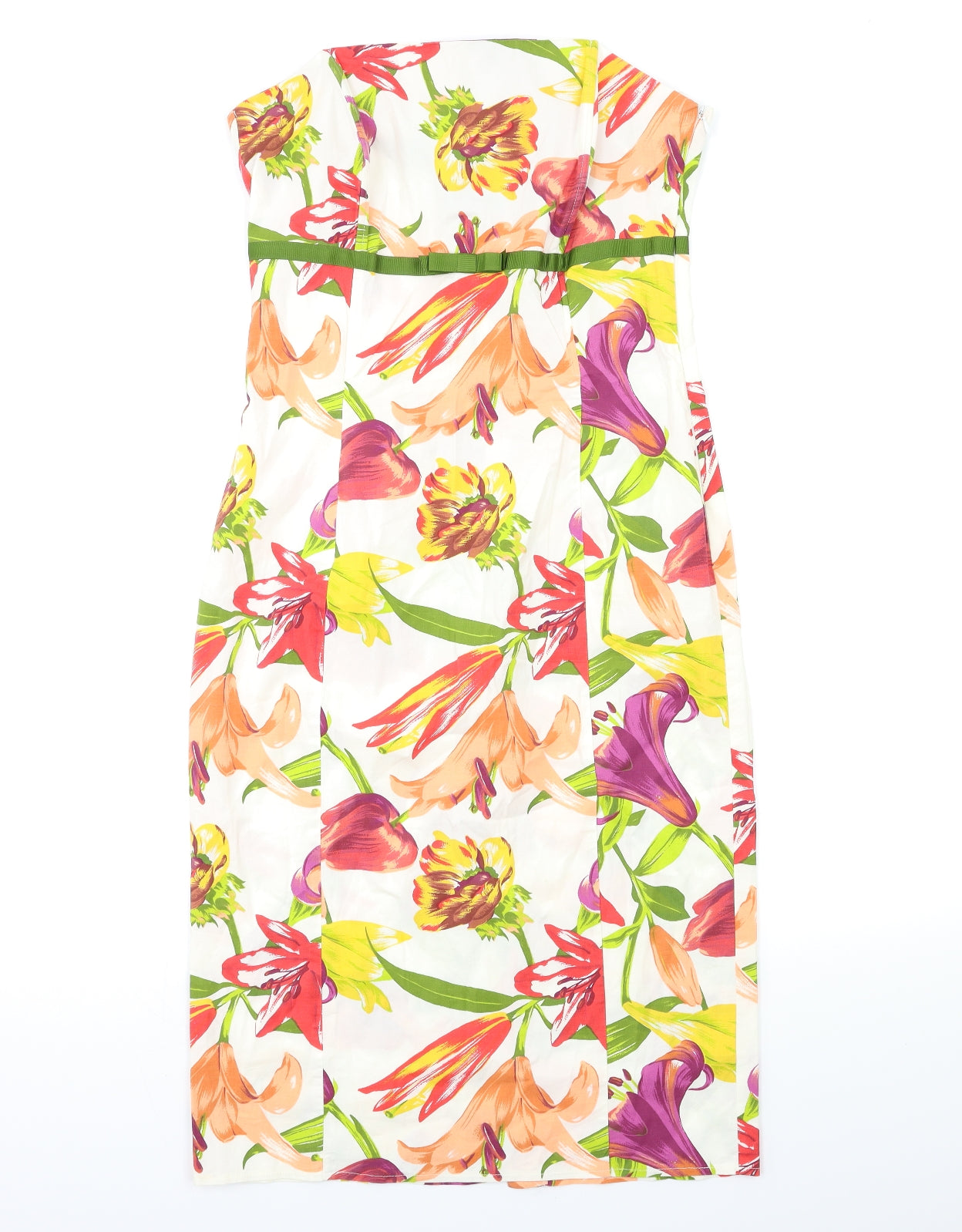 Cream Womens Multicoloured Floral  Fit & Flare  Size 12