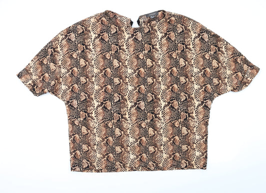 Primark Womens Multicoloured Animal Print  Basic Blouse Size 14