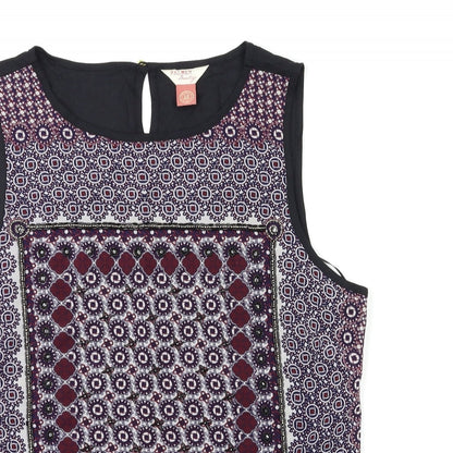 Matalan Womens Black Geometric  Basic Tank Size 12