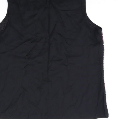 Matalan Womens Black Geometric  Basic Tank Size 12