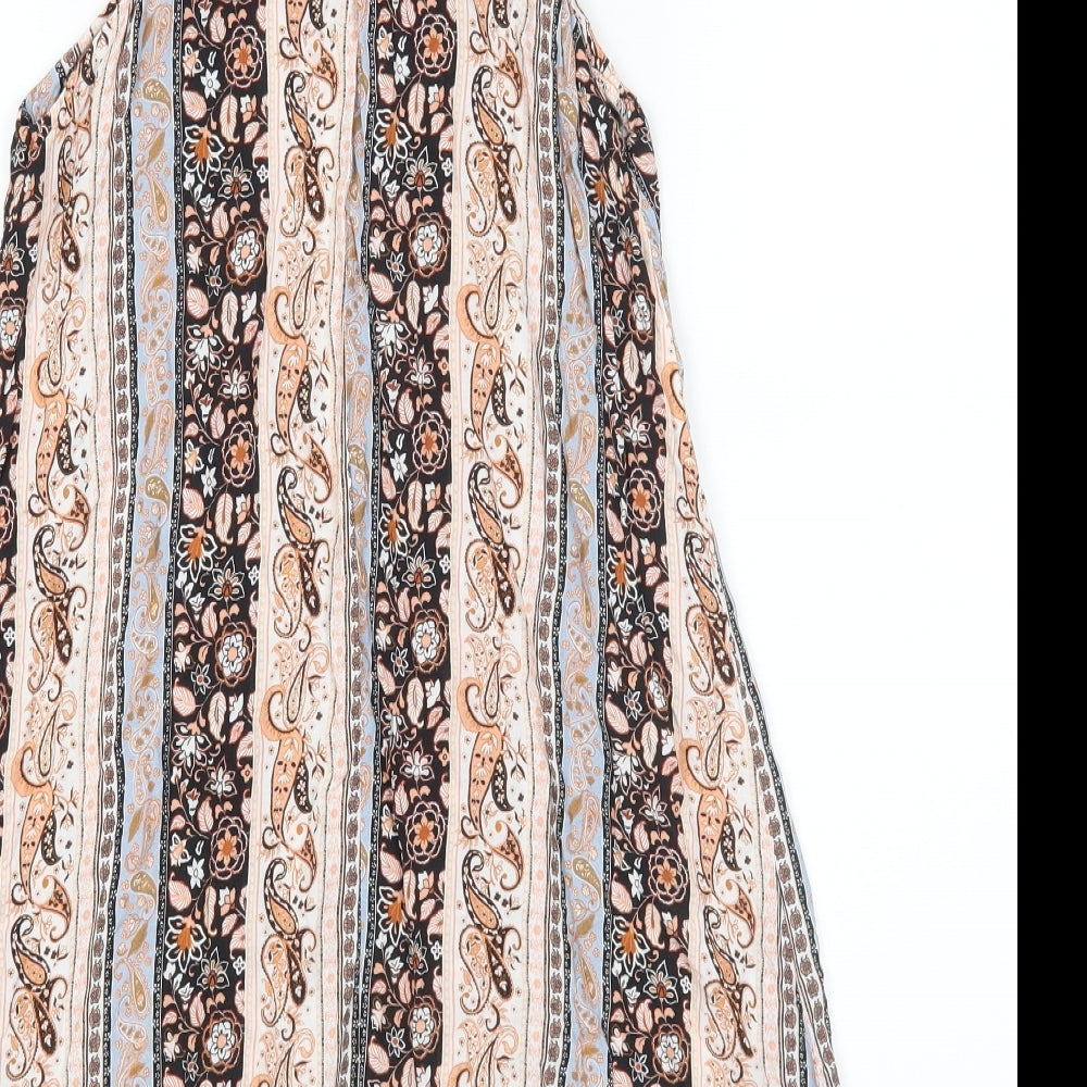Miss Selfridge Womens Orange Floral  A-Line  Size 10