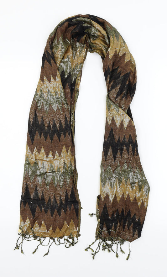 Preworn Womens Brown Argyle/Diamond   Scarf