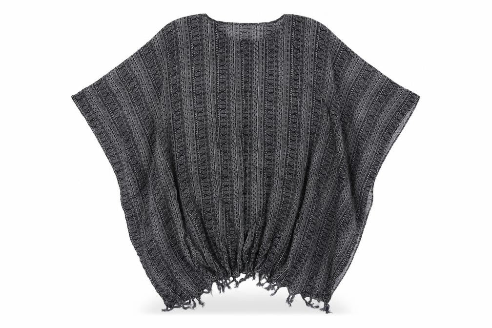importador Womens Black Fair Isle   Poncho One Size