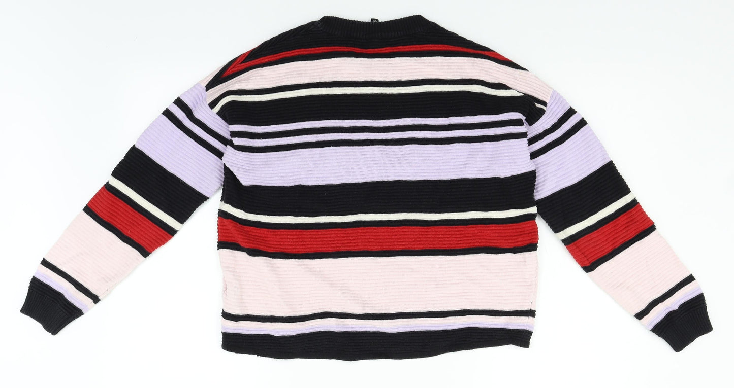 H&M Womens Multicoloured Striped  Pullover Jumper Size XS