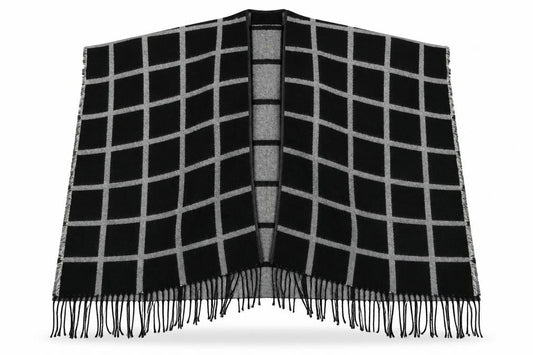Front view of Miss Selfridge women’s black cape jumper one size