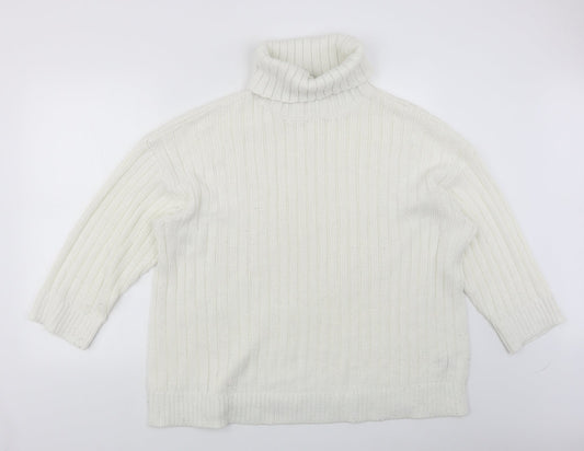 Divided Womens White   Pullover Jumper Size L