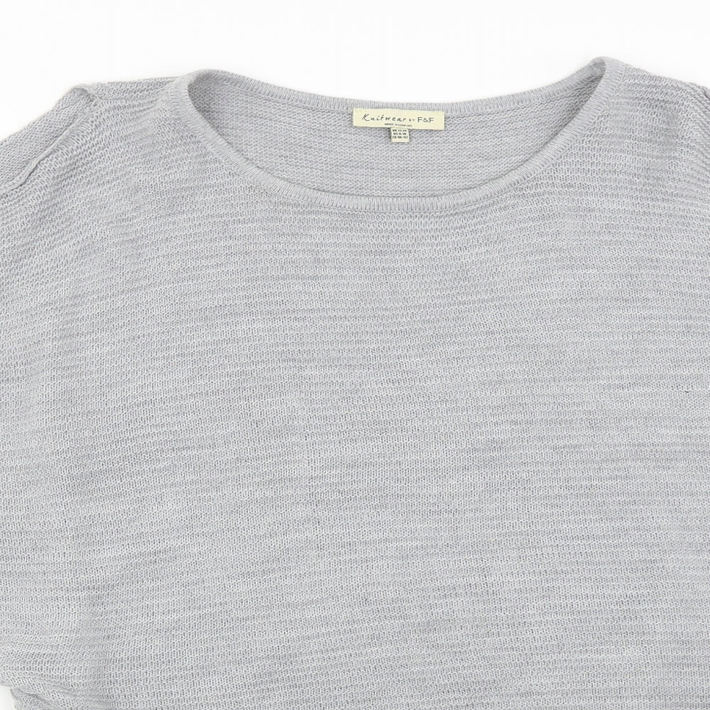 F&F Womens Grey   Pullover Jumper Size 12