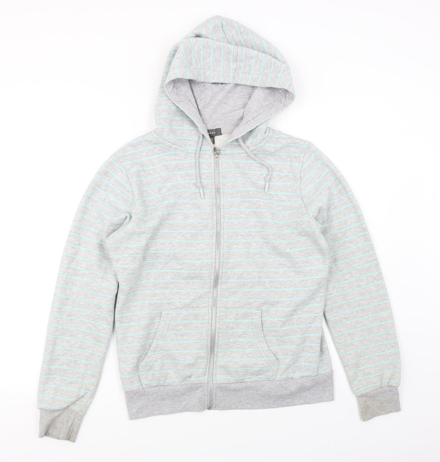 Primark Womens Grey Striped  Full Zip Hoodie Size S