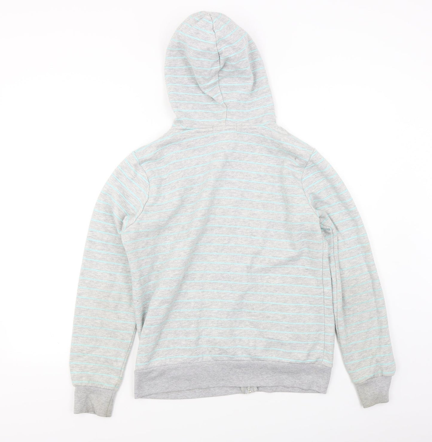 Primark Womens Grey Striped  Full Zip Hoodie Size S