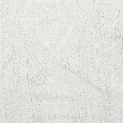 Peacocks Womens White Floral  Basic Blouse Size S