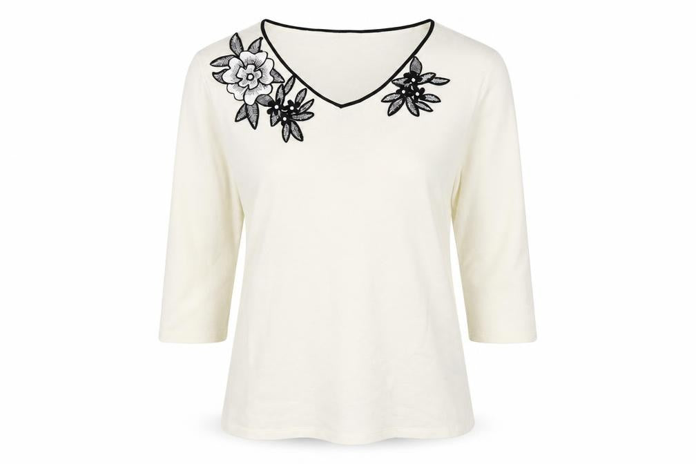 Classics Womens White   Pullover Jumper Size 14  - Embroidered