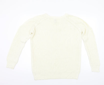 Capsule Womens White Pullover Jumper Size 14
