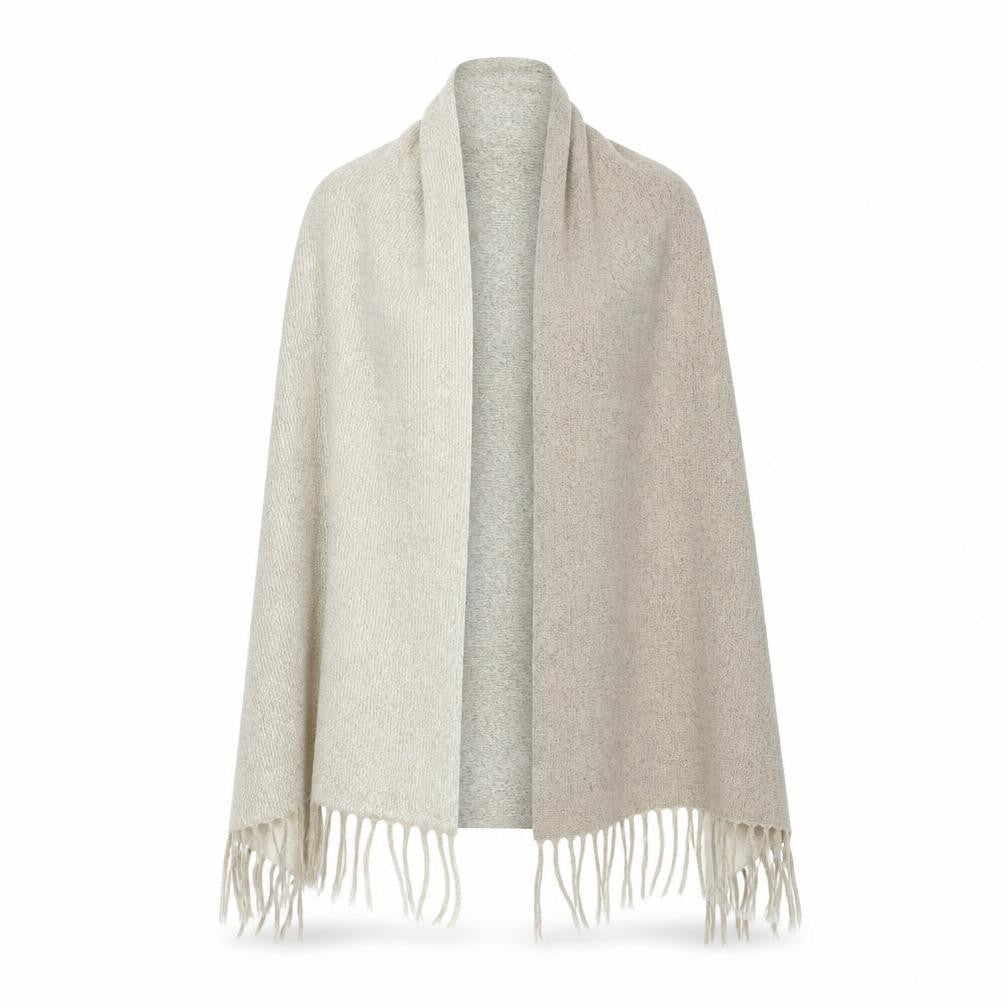 Preworn Womens Beige Houndstooth   Shawl/Wrap