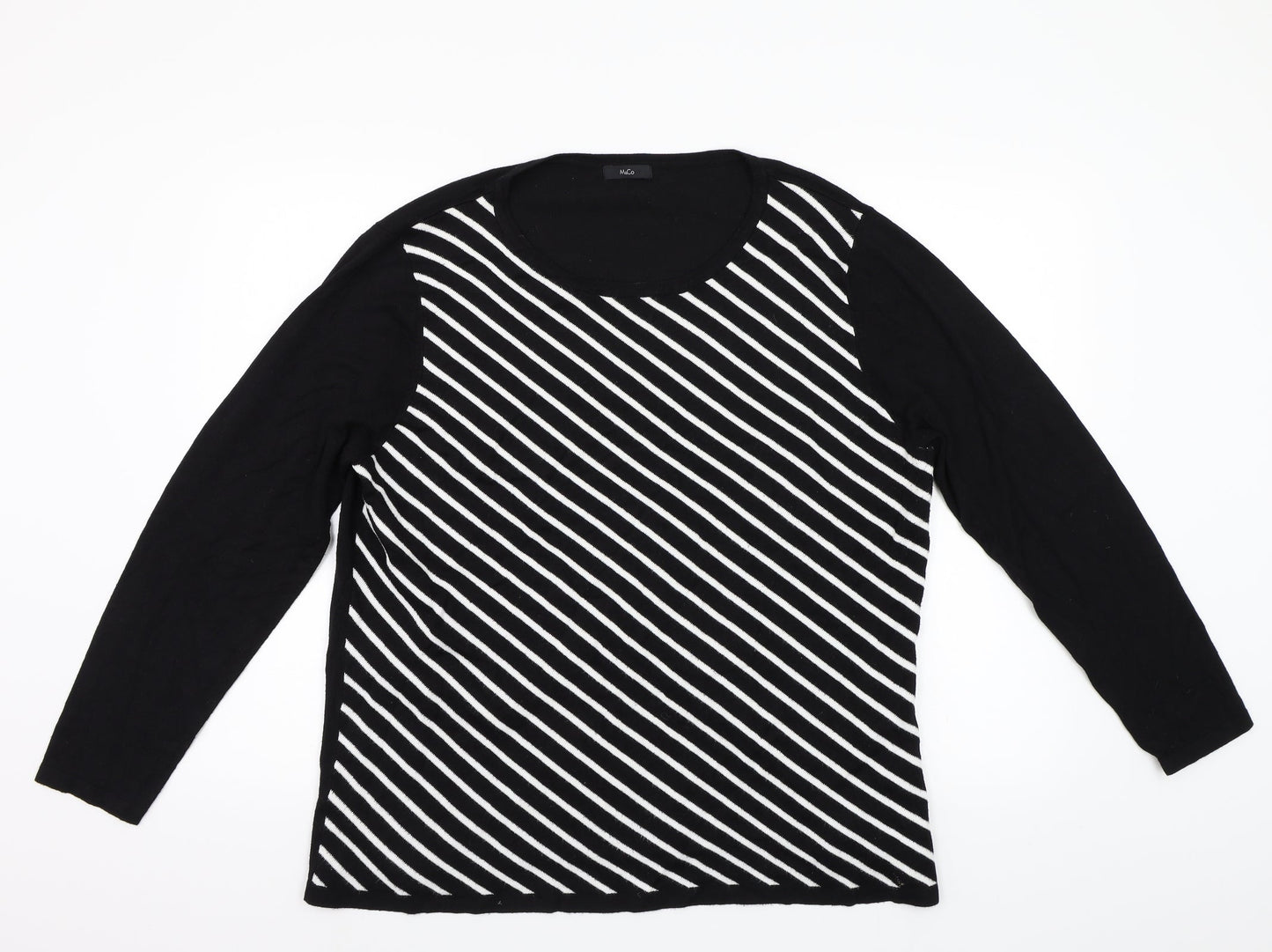 M&Co Womens Black   Pullover Jumper Size 20