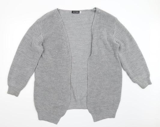 Missy Empire Womens Grey   Cardigan Jumper Size 10