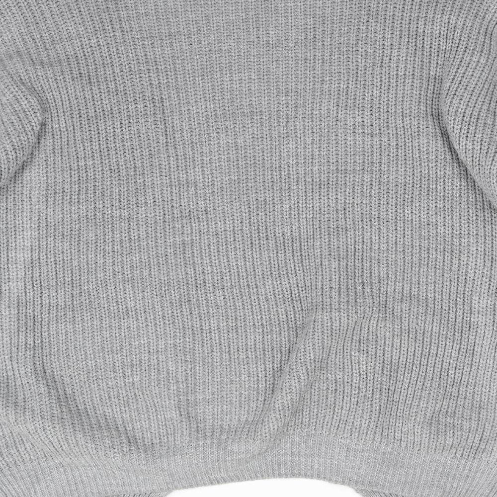 Missy Empire Womens Grey   Cardigan Jumper Size 10