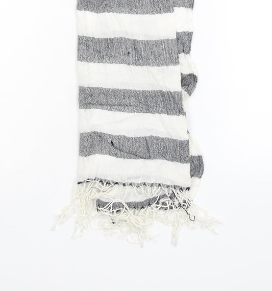 Preworn Womens Silver Striped   Scarf