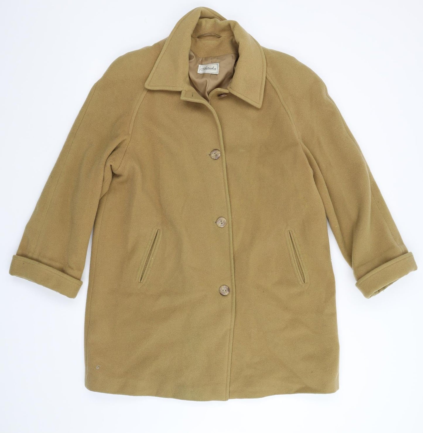 Astraka Womens Yellow   Overcoat Coat Size 16