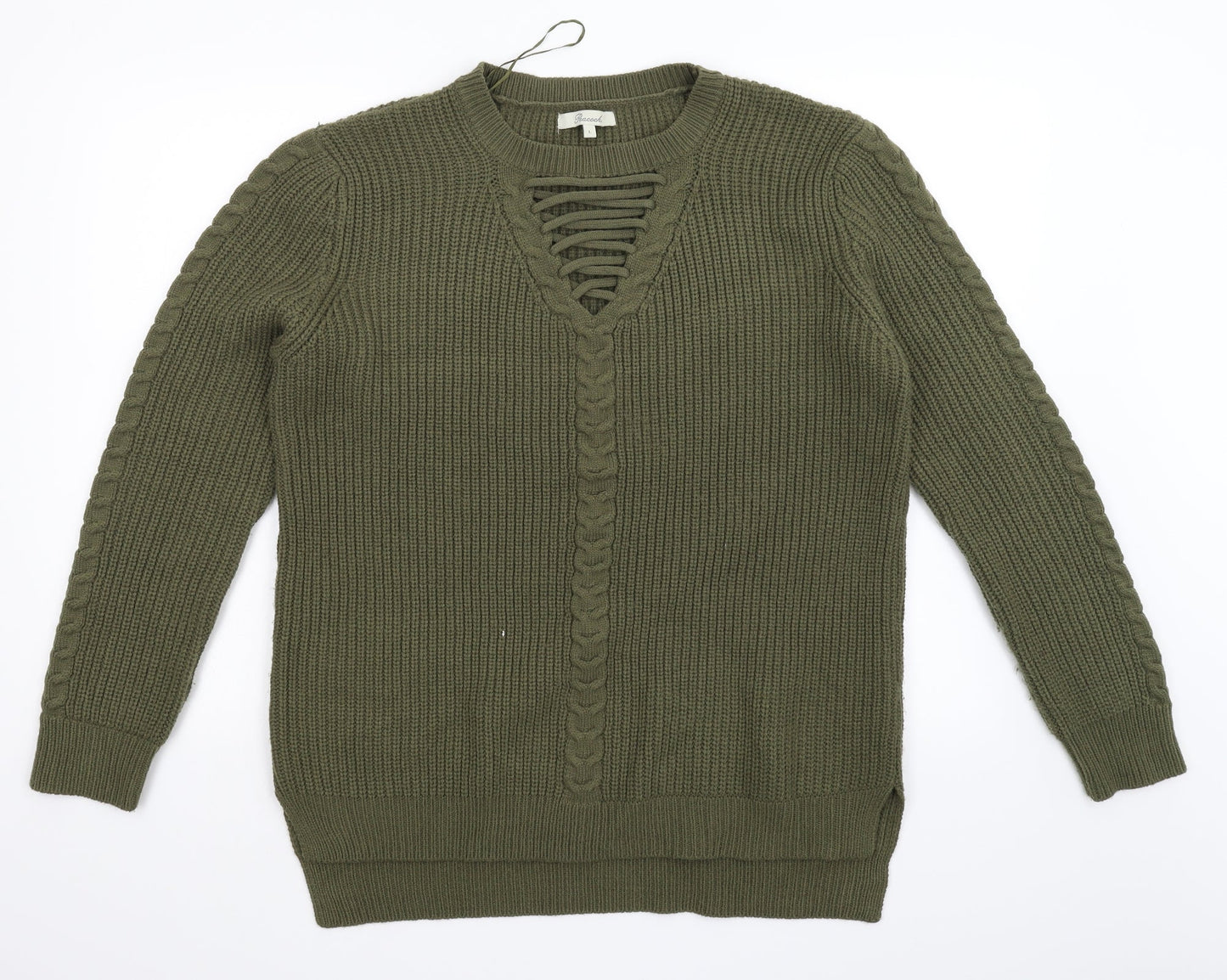 peacock Womens Green   Pullover Jumper Size L