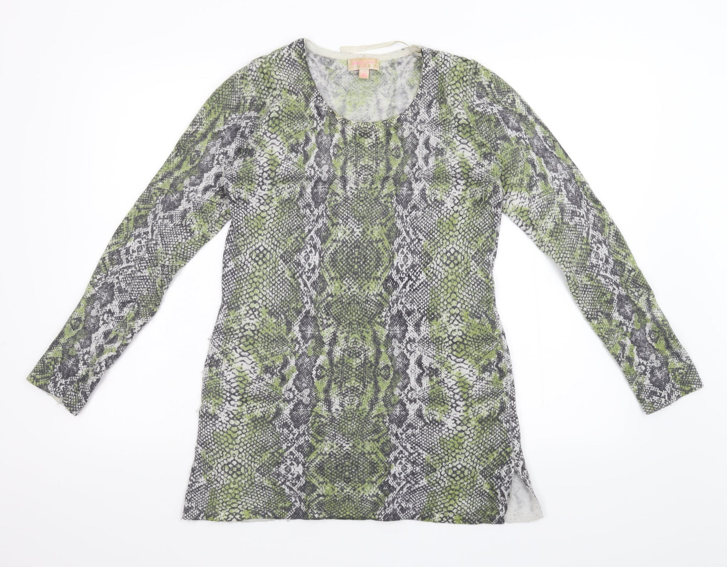 Gharani Strok Womens Green Animal Print  Jumper Dress  Size S