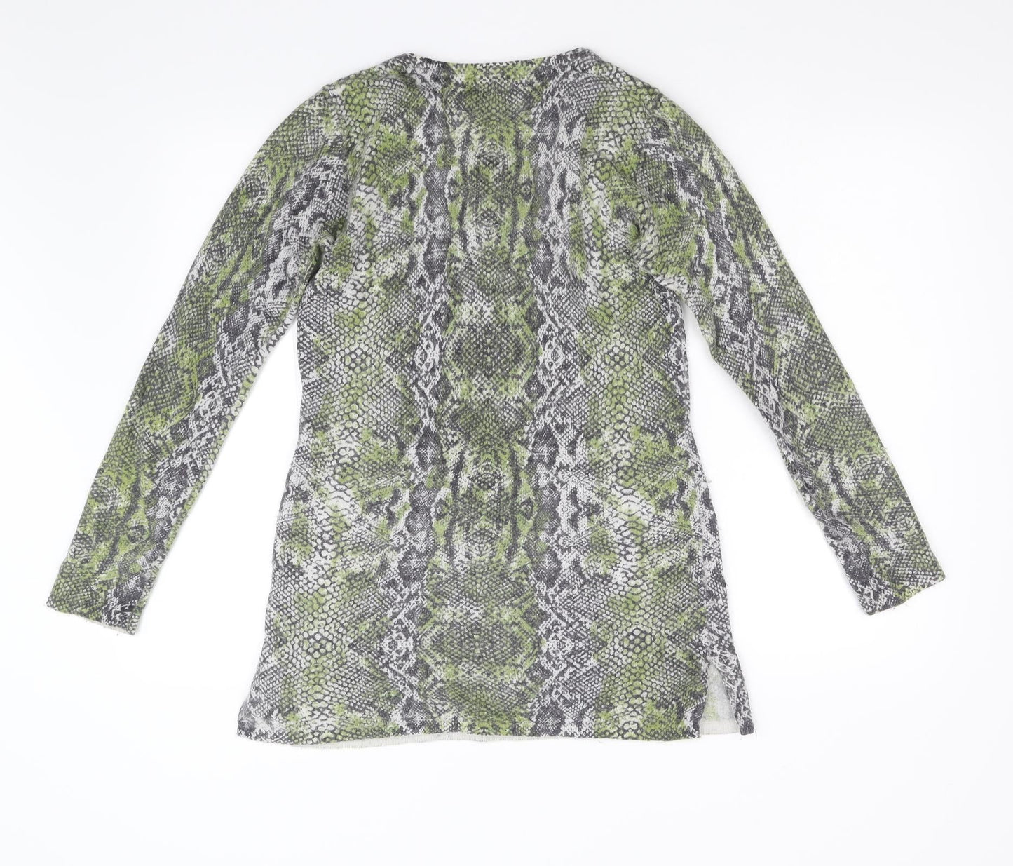 Gharani Strok Womens Green Animal Print  Jumper Dress  Size S