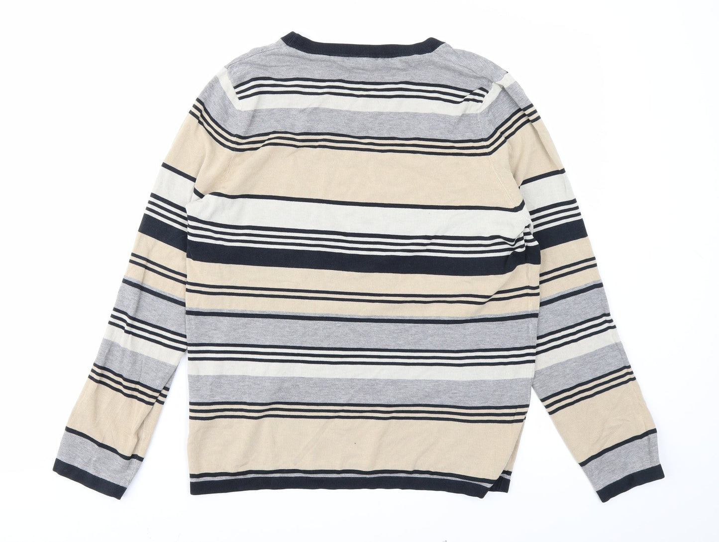 Savoir Womens Grey Striped  Pullover Jumper Size 16