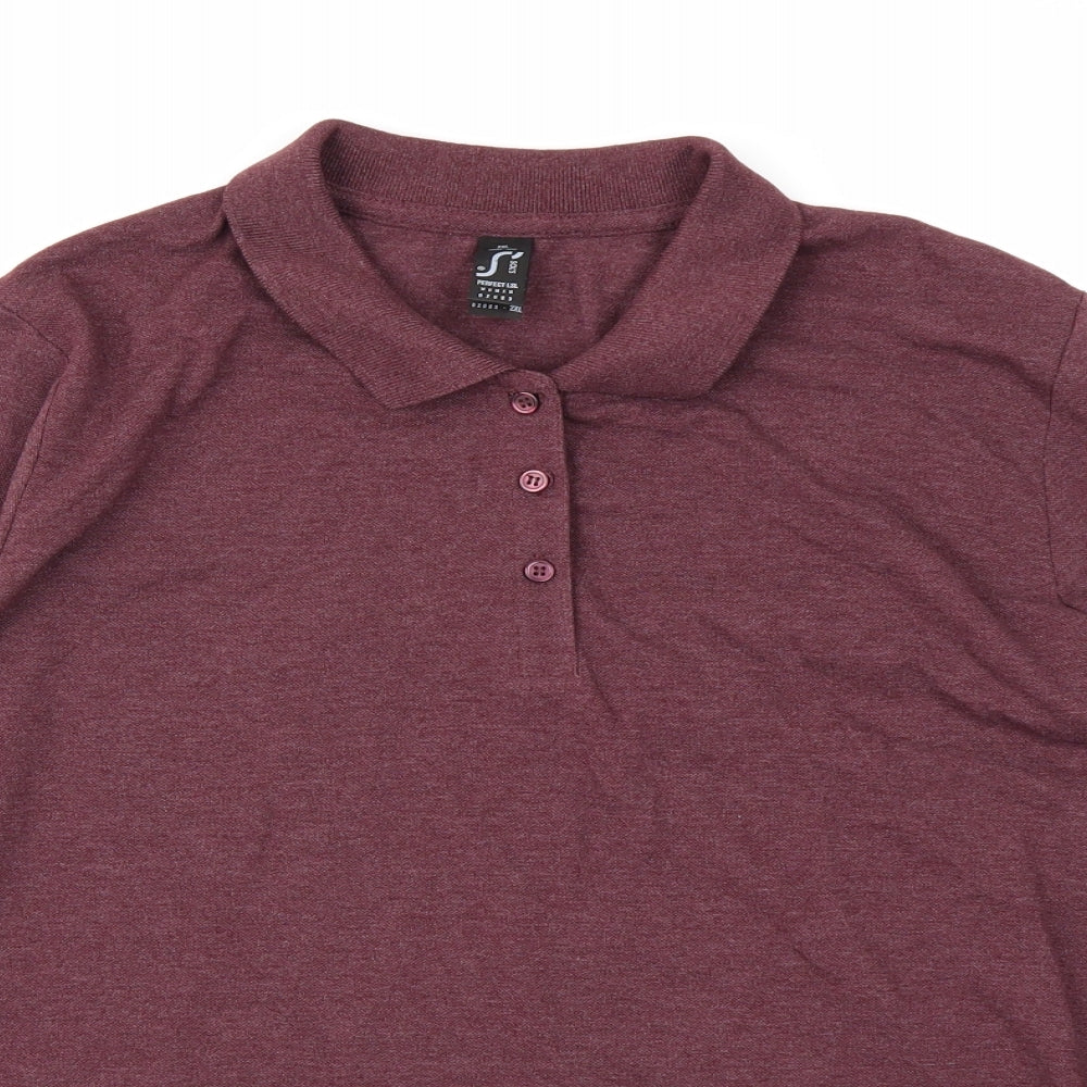 Sol's Womens Purple   Basic Polo Size 2XL