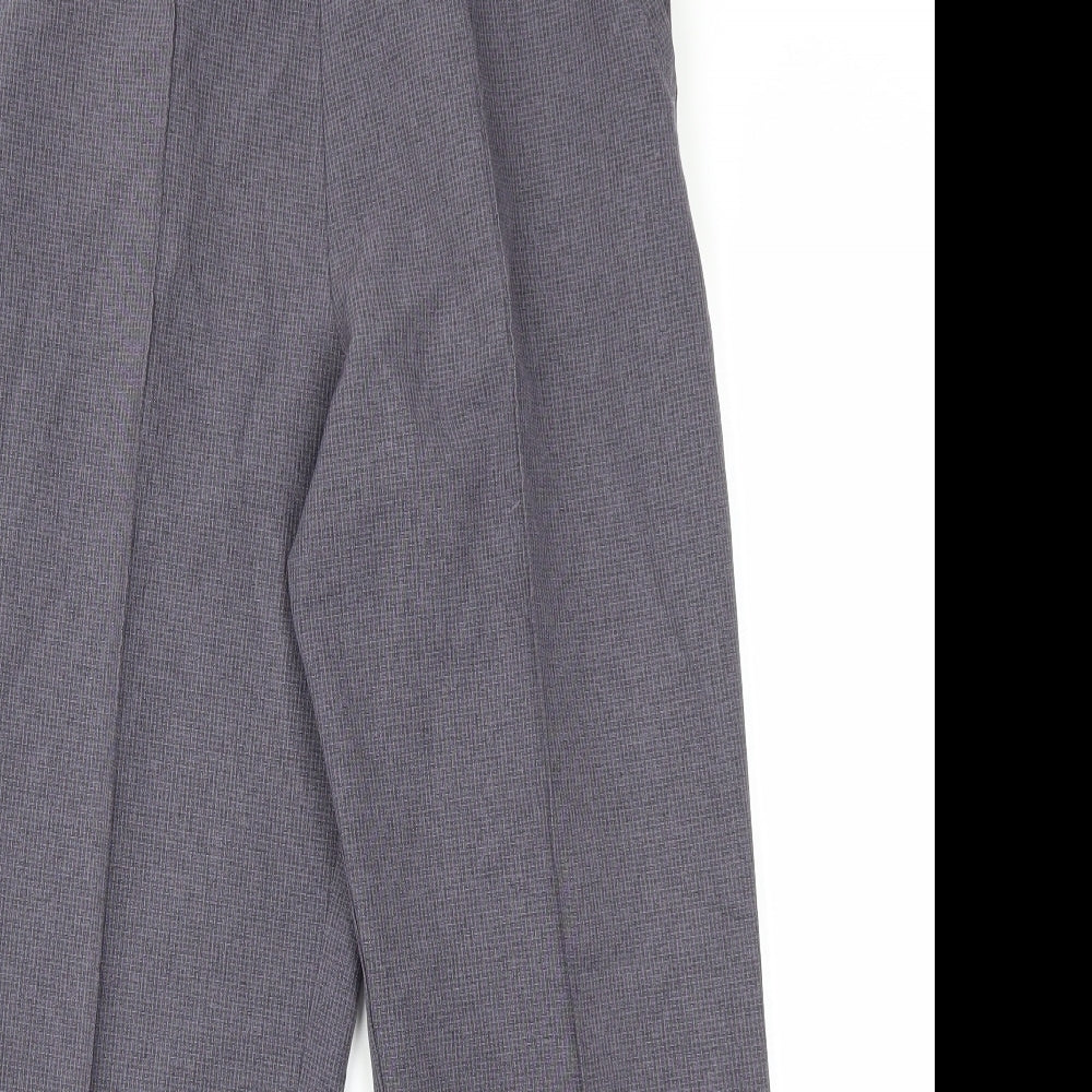 M&S Womens Blue Check  Trousers  Size 10 L26 in