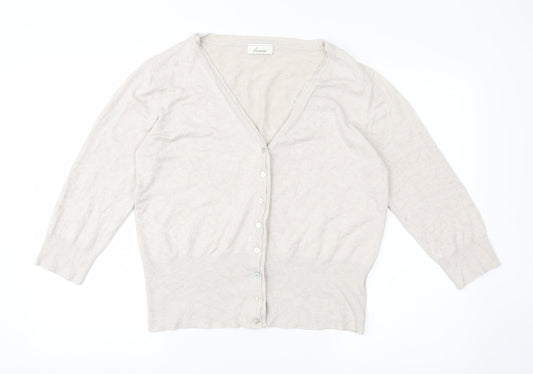 Linea Girls Beige  Knit Cardigan Jumper Size XL