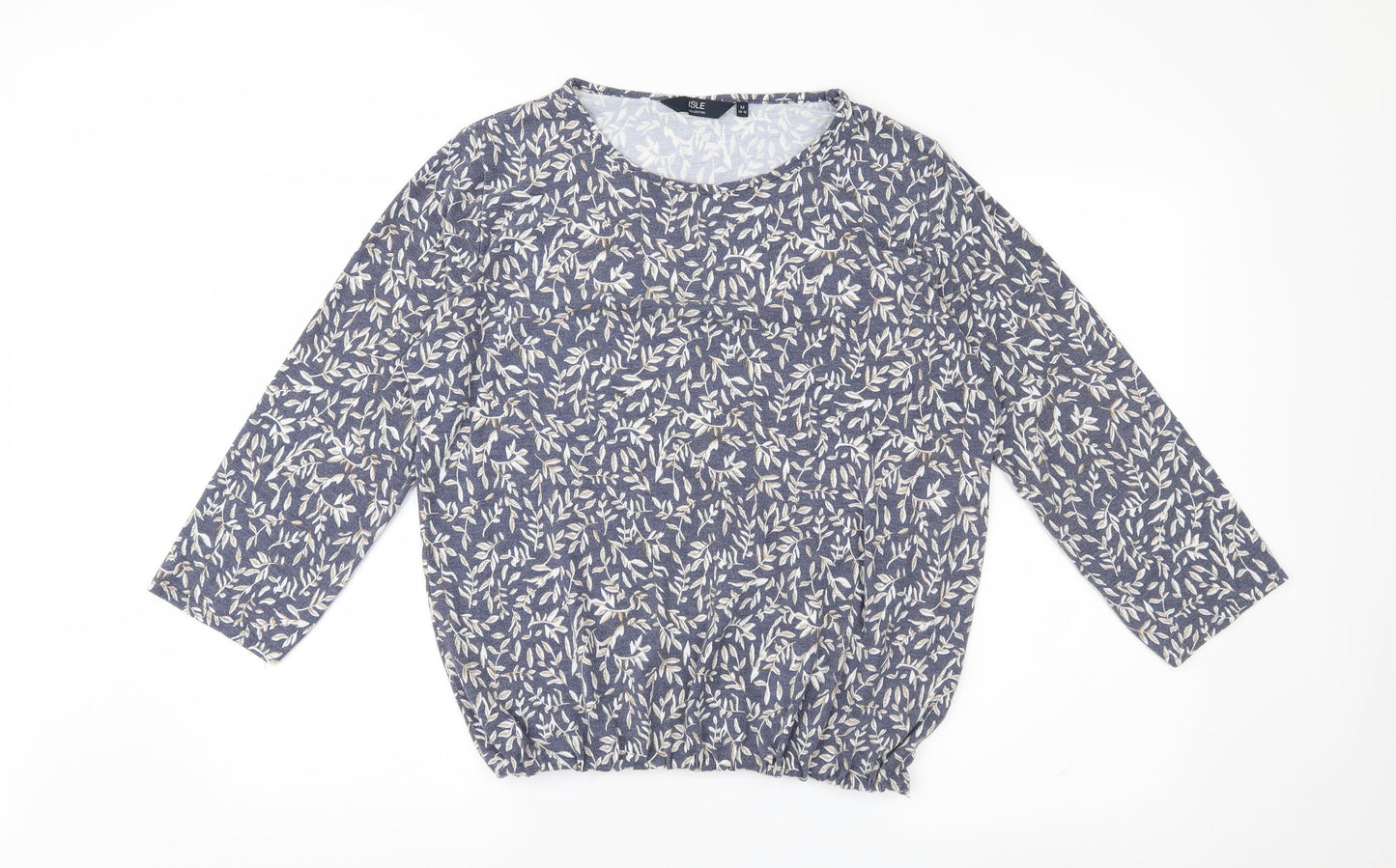 ISLE Womens Grey Floral Jersey Pullover Jumper Size M