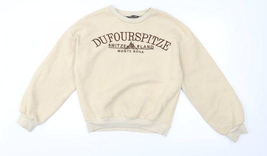 SheInn Womens Beige  Jersey Pullover Sweatshirt Size 8