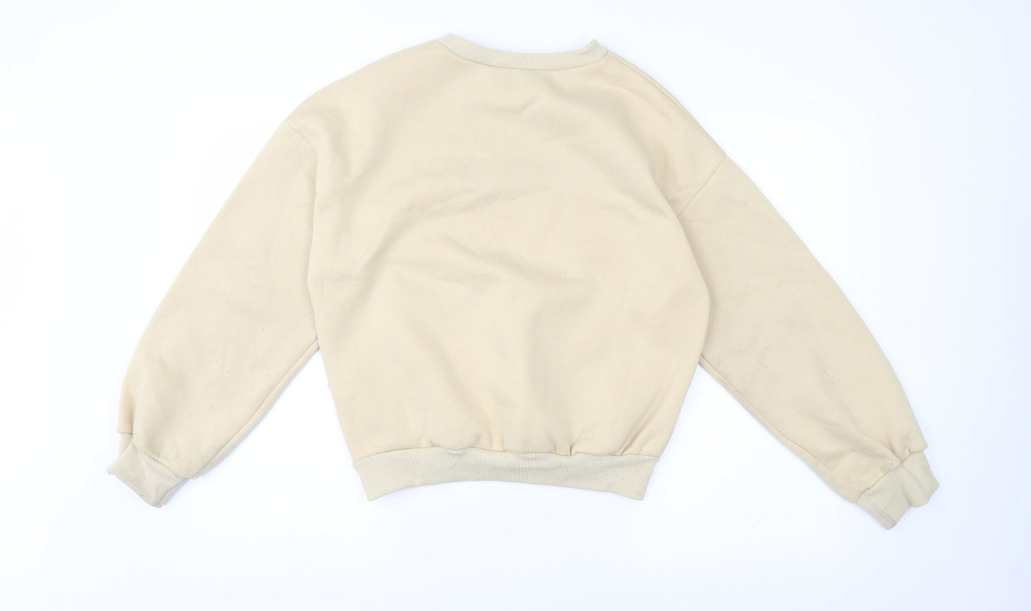 SheInn Womens Beige  Jersey Pullover Sweatshirt Size 8