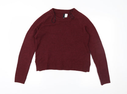 Preloved H&M Womens Red  Knit Pullover Jumper Size 4 - Front