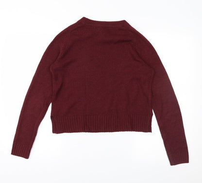 Preloved H&M Womens Red  Knit Pullover Jumper Size 4 - Back