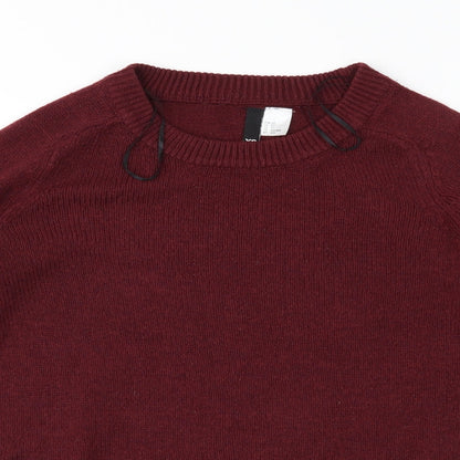 Preloved H&M Womens Red  Knit Pullover Jumper Size 4 - Detail