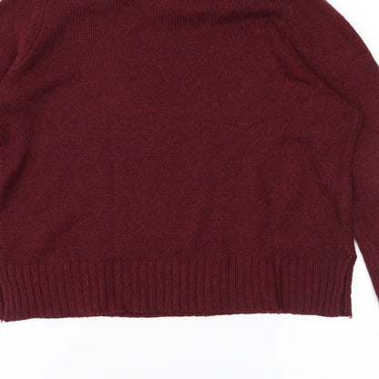 Preloved H&M Womens Red  Knit Pullover Jumper Size 4 - Label