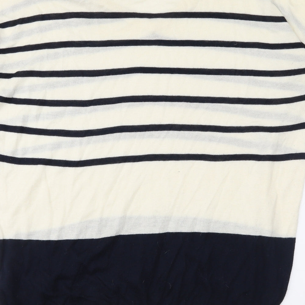 Warehouse Womens Ivory Striped Knit Pullover Jumper Size 14