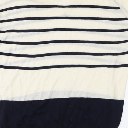 Preloved Warehouse Womens Ivory Striped Knit Pullover Jumper Size 14 - Label
