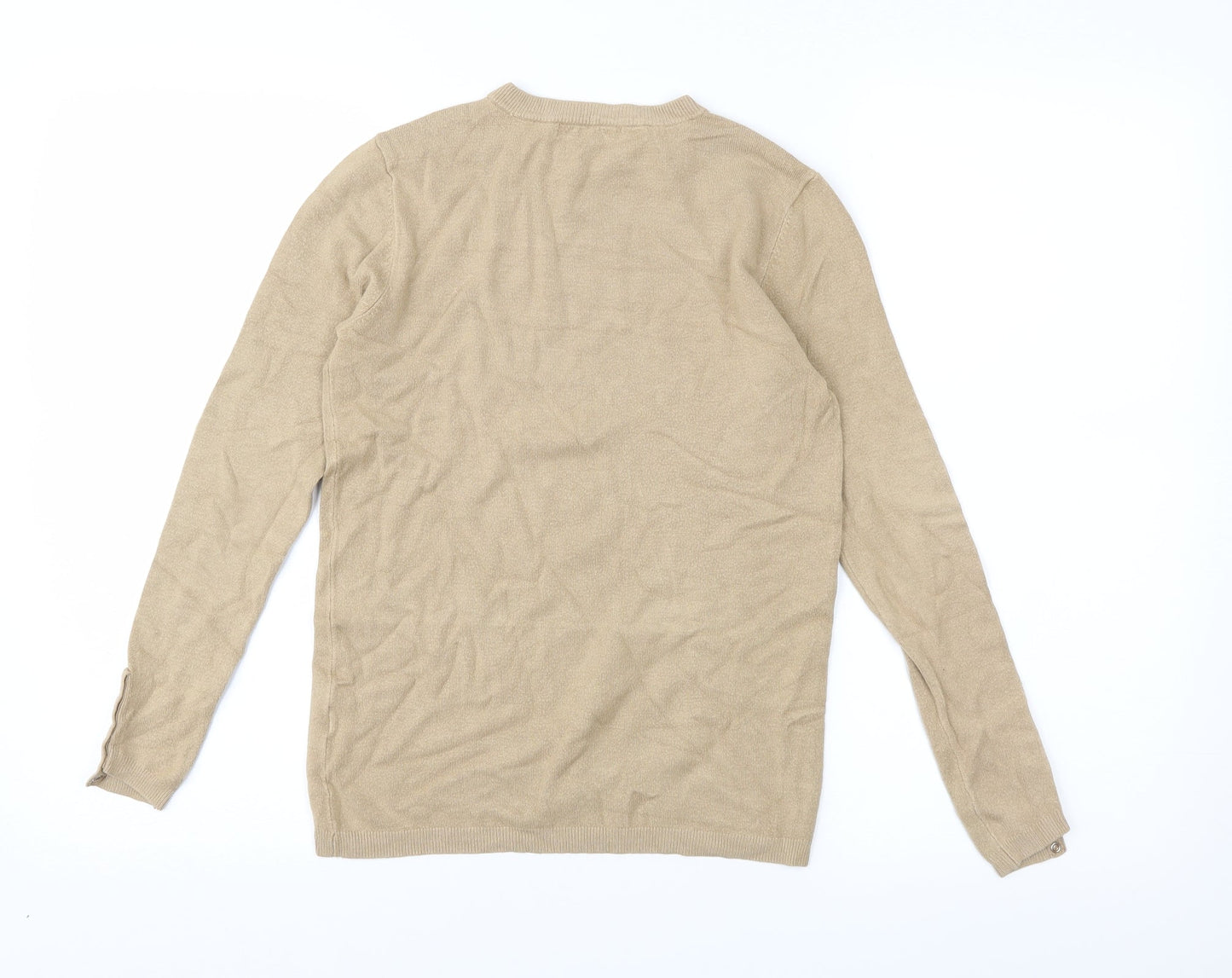 Zara Womens Beige  Jersey Basic T-Shirt Size 6